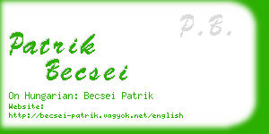 patrik becsei business card